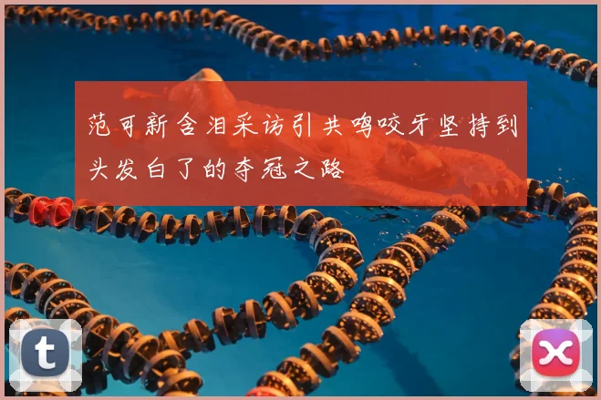 范可新含泪采访引共鸣咬牙坚持到头发白了的夺冠之路